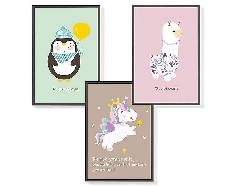 Himmelzucker Poster DIN A4 Wandbilder für Kinderzimmer Babyzimmer Penguin E günstig online kaufen