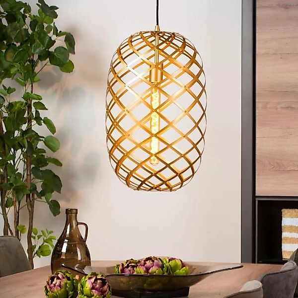 Pendelleuchte Wolfram aus Metall in Gold 320 mm E27 günstig online kaufen