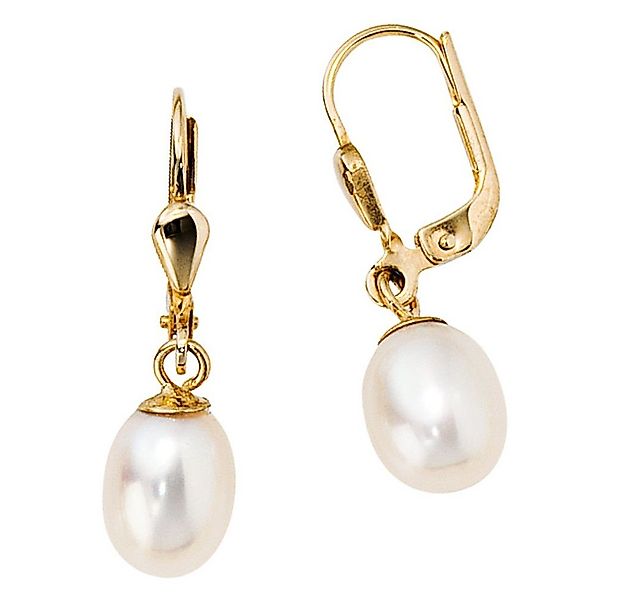 Schmuck Krone Paar Ohrhänger Ohrhänger mit Perle, 585 Gelbgold, Gold 585 günstig online kaufen