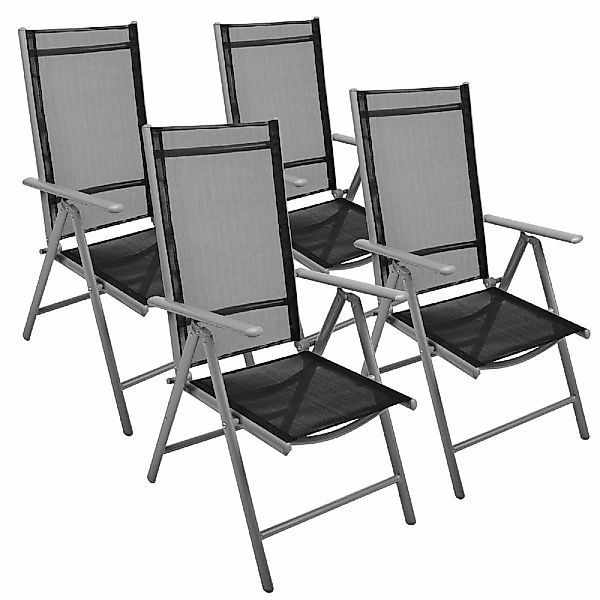 VCM Gartenstuhl "4er Set Gartenstuhl klappbar Klappsessel Alu" () günstig online kaufen