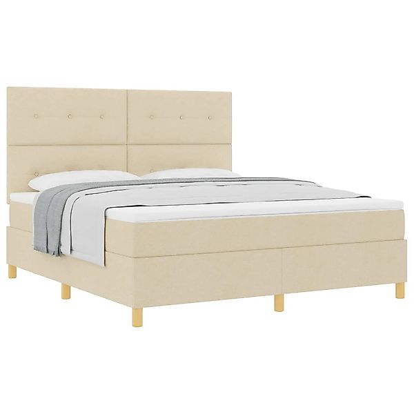 vidaXL Boxspringbett mit Matratze Creme 180 x 200 cm Stoff 3339642 günstig online kaufen