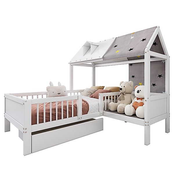 Flieks Kinderbett, Massivholz Einzelbett Hausbett mit günstig online kaufen