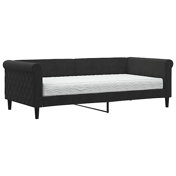 vidaXL Bett, Tagesbett mit Matratze Schwarz 90x190 cm Samt günstig online kaufen