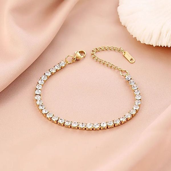 KARMA Tennisarmband Gold Silber Schwarz Metall günstig online kaufen