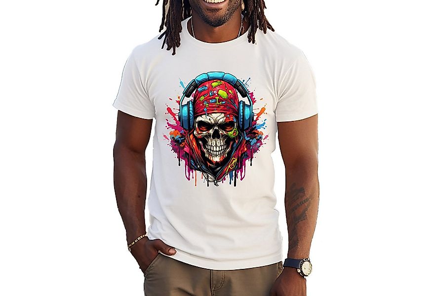 Banco T-Shirt Stylischer Skeletten_Kopf Rundhalsausschnitt Herren Größen S günstig online kaufen