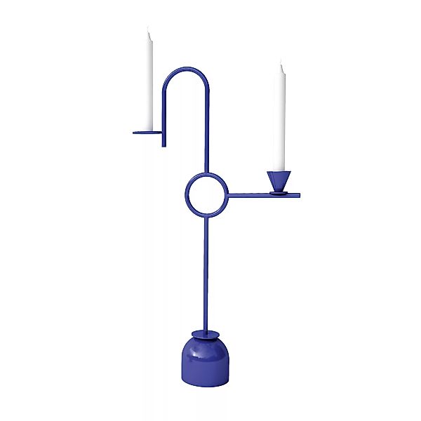 Cappellini - Blue Kerzenständer H 56cm - indigoblau/BxHxT 30x56x8,5cm günstig online kaufen