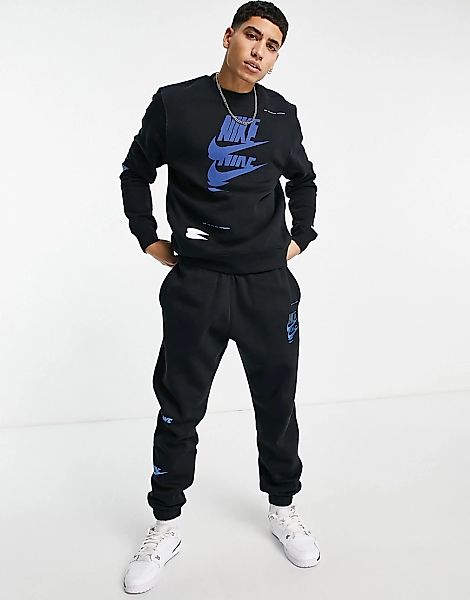 Nike – Sport Essentials Multi Futura – Sweatshirt aus Fleece in Schwarz mit günstig online kaufen