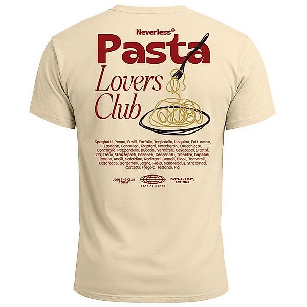Neverless Print-Shirt Herren T-Shirt Backprint Pasta Lovers Club Nudeln Ita günstig online kaufen