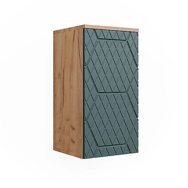 Vicco Hängeschrank Irma, Goldkraft Eiche/Grün, 30 x 59 cm 2 Fächer, Badezim günstig online kaufen