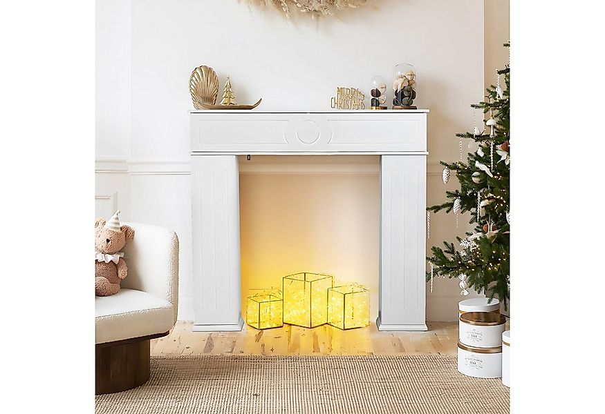 FUROKOY Kaminumbauschrank Geheimfach Kaminkonsole mit Stauraum,Wandregal Ka günstig online kaufen