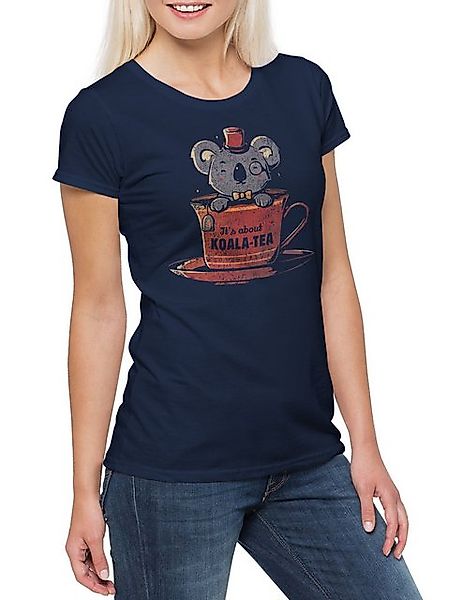 Urban Backwoods Print-Shirt Koala Tea Damen T-Shirt Tee Teetrinker Teacup B günstig online kaufen