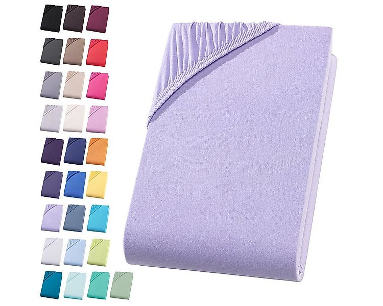 Visaggio Spannbettlaken Jersey aus 100% Baumwolle Spannbetttuch Bettlaken, günstig online kaufen