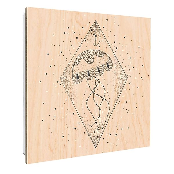 Banjado Großer Schlüsselbox Holz 30x30cm Weiß Scharnier Rechts 50 Haken Sch günstig online kaufen
