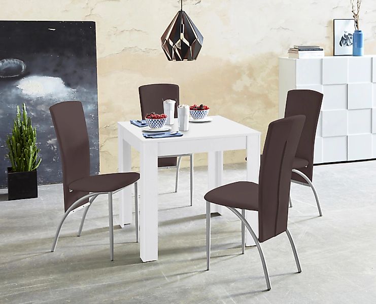 INOSIGN Essgruppe "LynnNico" Set: Esstisch 80 x 80 cm und 4 Stühle mit pfle günstig online kaufen