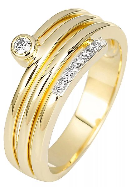 JOBO Fingerring, 585 Gold mit 8 Diamanten günstig online kaufen
