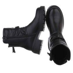 Ital-Design Modische Stiefeletten mit geschopftem Schaft günstig online kaufen