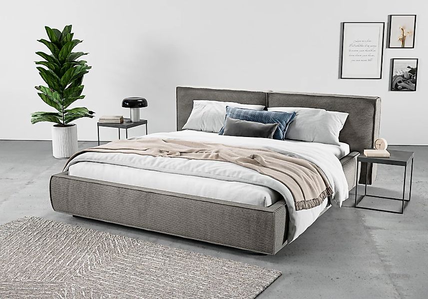 Home affaire Polsterbett "Adrina mit Biesenoptik, Feincord und Luxus-Microf günstig online kaufen