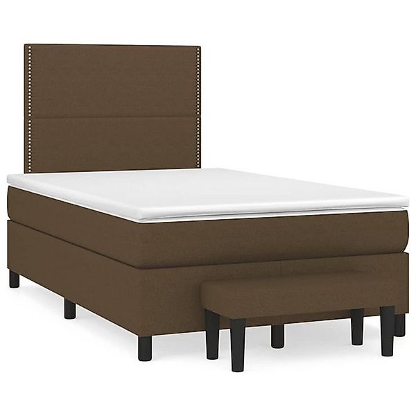 vidaXL Boxspringbett Boxspringbett mit Matratze Dunkelbraun 120x200 cm Stof günstig online kaufen