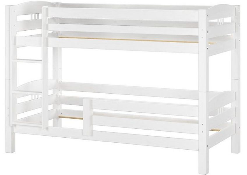 ERST-HOLZ Etagenbett Kinderetagenbett 90 x 200 Kiefer Weiß mit Rausfallschu günstig online kaufen