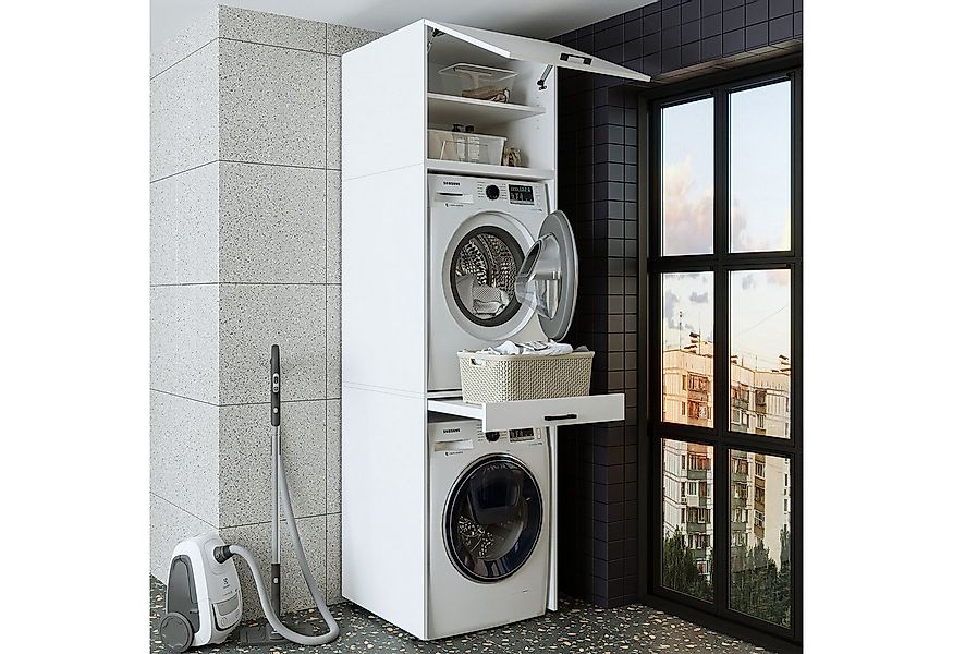 Roomart Waschmaschinenumbauschrank Waschturm für Waschmaschine & Trockner m günstig online kaufen