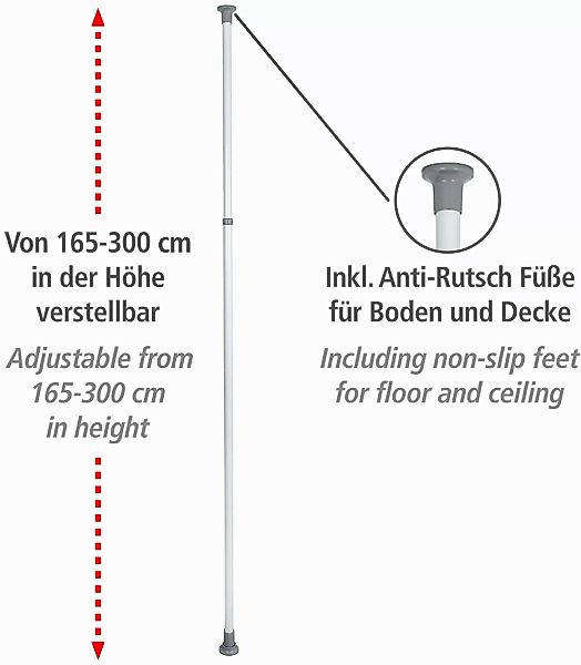 WENKO Teleskopregal Modell Herkules, ausziehbare Hauptstange günstig online kaufen
