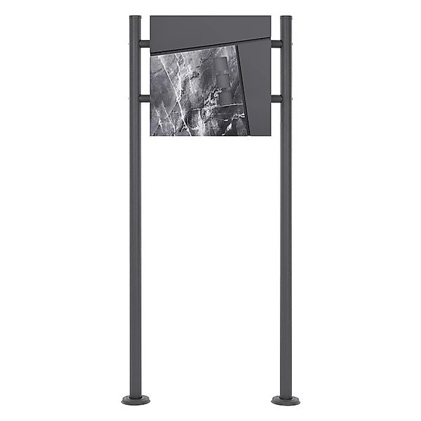 ML-Design Standbriefkasten Anthrazit-Marmoroptik mit Zeitungsfach Pfosten 1 günstig online kaufen
