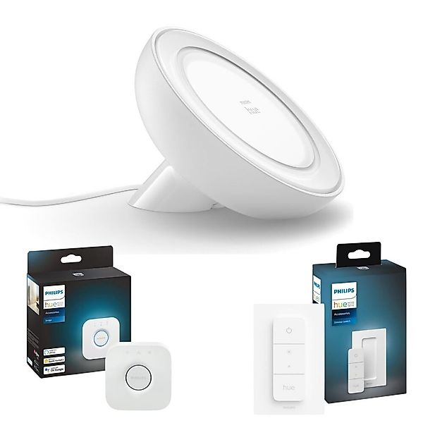 Philips Hue Bluetooth White & Color Ambiance Tischleuchte Bloom in Weiß ink günstig online kaufen