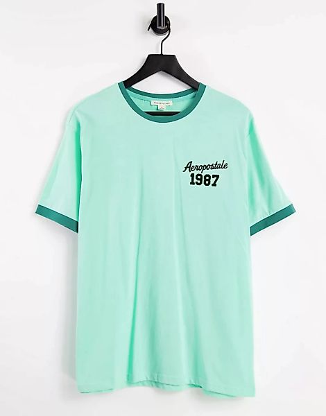 Aeropostale – Ringer-T-Shirt-Grün günstig online kaufen