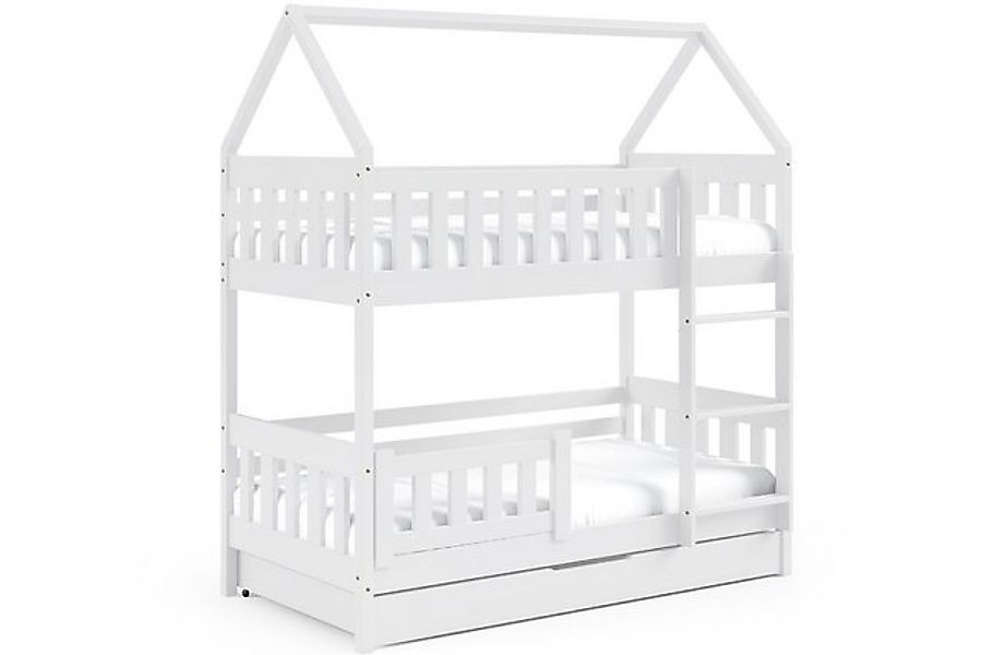 KONSIMO® Etagenbett Kinderbett LUMBE Holzbett, Hausform, hergestellt in der günstig online kaufen