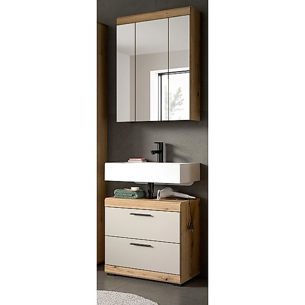 Inn.Furn Badmöbel Set in Sand und Eiche 2-teilig 60 cm Shawn günstig online kaufen