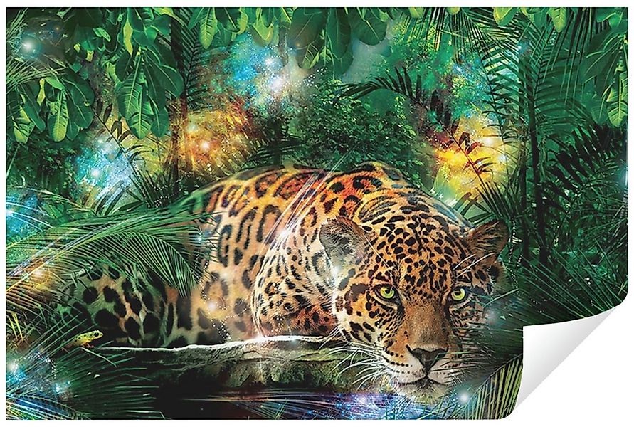 Wallarena Fototapete Leopard Jaguar Tiger Dschungel Tiere Wohnzimmer Schlaf günstig online kaufen