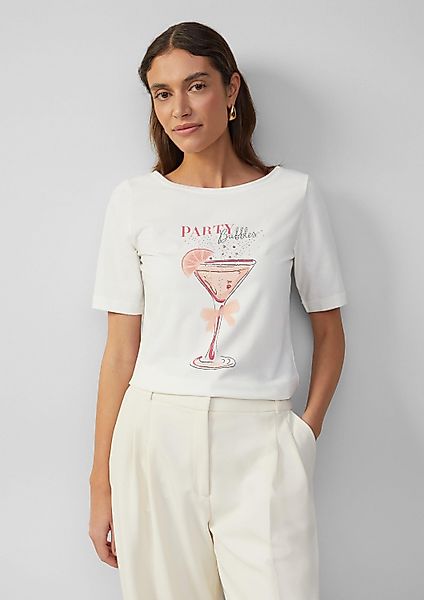 s.Oliver Kurzarmshirt T-Shirt Jersey-T-Shirt mit Frontprint günstig online kaufen