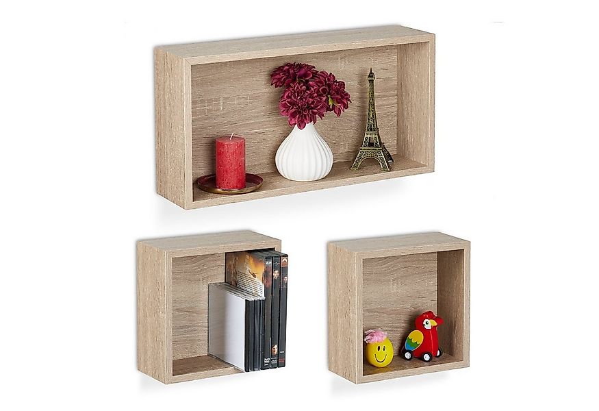 relaxdays Wandregal Würfel 3er Set günstig online kaufen