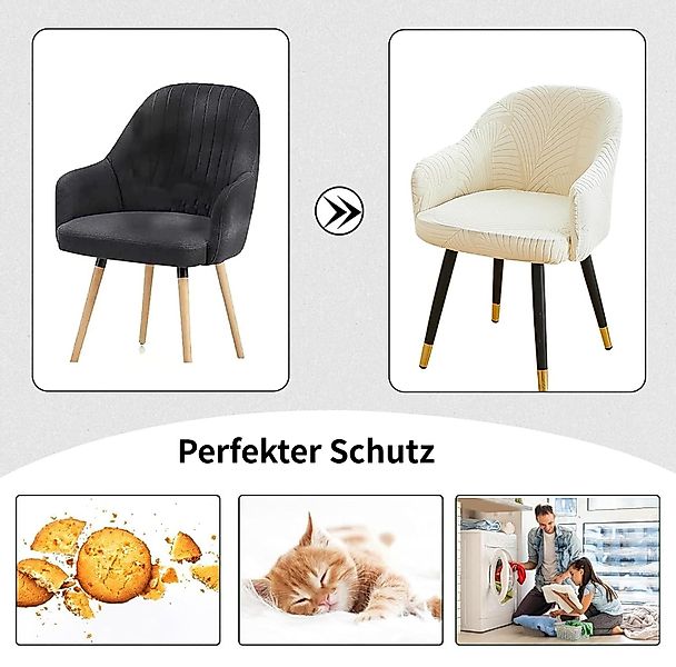 BYSURE Stuhlbezug, Elastischer, gebogener Esszimmerstuhlbezug günstig online kaufen