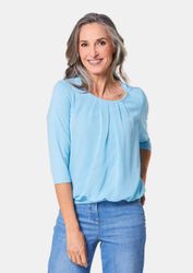 GOLDNER Kurzarmbluse Kurzgröße: Chiffon-Shirt mit 3/4-Arm, günstig online kaufen