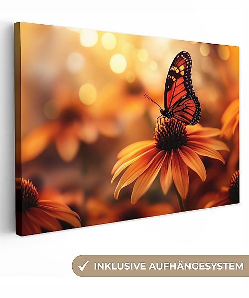 OneMillionCanvasses® Leinwandbild Schmetterling - Blumen - günstig online kaufen