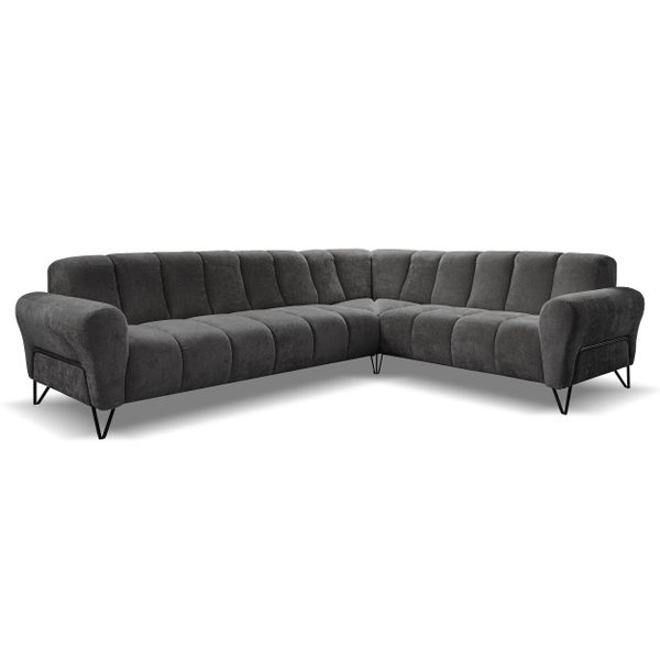 Beautysofa Ecksofa mit Metallbeine in schwarzer günstig online kaufen