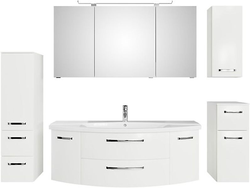 Saphir Badmöbel-Set »Serie 4010 5-teilig Keramik-Waschtisch mit LED-Spiegel günstig online kaufen