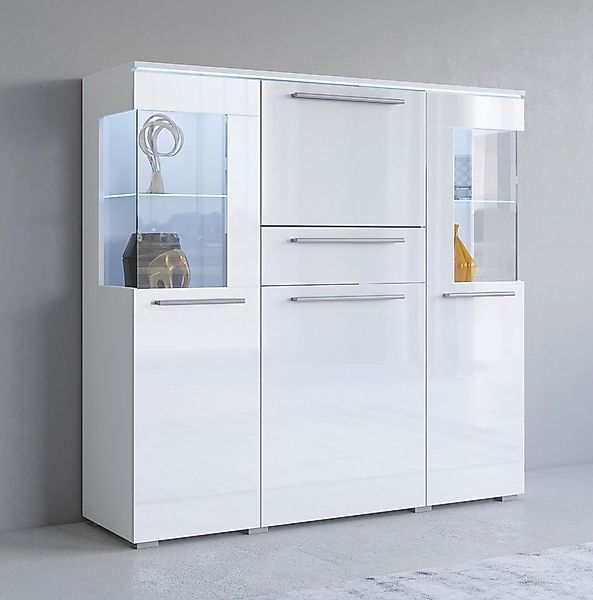 INOSIGN Highboard India,Breite 130cm, stilvolle Hochkommode 3Türen, Klappe günstig online kaufen