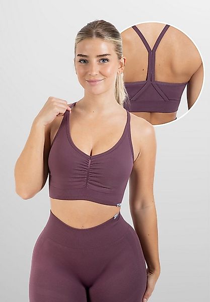 Smilodox Sport-BH Solid Scrunch, Ohne Bügel, Shaped Fit Yoga Bra, V-Ausschn günstig online kaufen