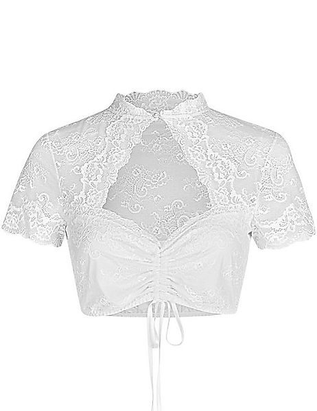Nina Von C. Dirndlbluse Spitzen Bluse 'Selina' Stehkragen 16462892, Weiß günstig online kaufen