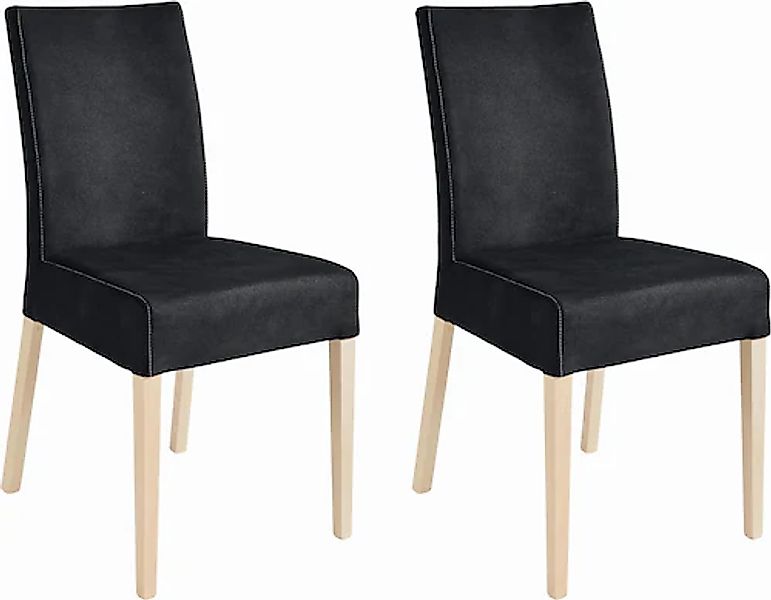 Home affaire 4-Fußstuhl »Umag«, (Set), 2 St., Luxus-Microfaser, Sitz und Rü günstig online kaufen