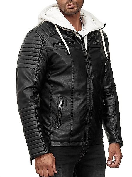 RedBridge Lederimitatjacke in Lederoptik mit Kapuzen-Einsatz und Stepp-Deta günstig online kaufen