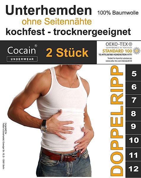 Cocain underwear Unterhemd Geripptes Herren Unterhemd günstig online kaufen