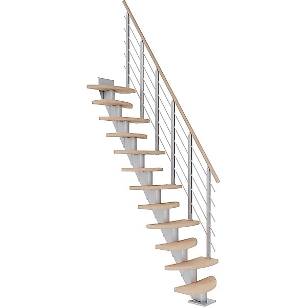 Dolle Mittelholmtreppe Berlin Eiche Weiß Perlgrau GH bis 315 cm Variabel 64 günstig online kaufen