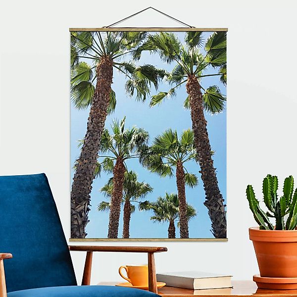Stoffbild mit Posterleisten Palmen am Venice Beach günstig online kaufen