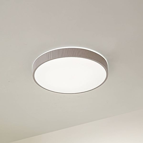 Lindby LED-Deckenlampe Zylo, hellgrau, Ø 49 cm, CCT, dimmbar günstig online kaufen