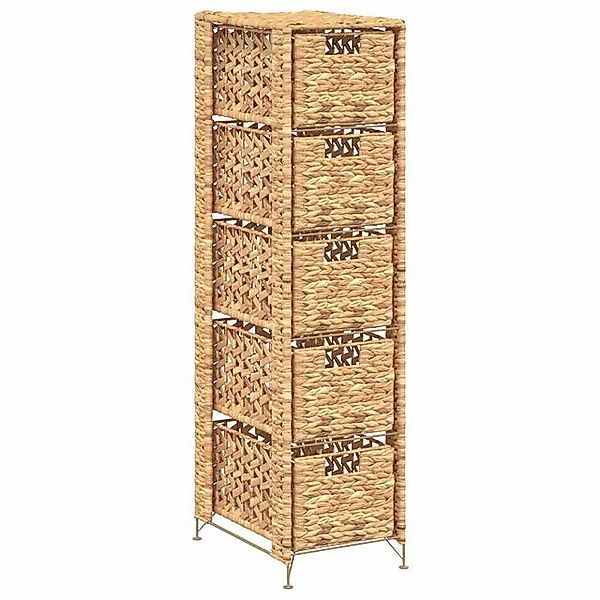 vidaXL Fächerschrank Standregal mit 5 Körben 25,5x37x100 cm Wasserhyazinthe günstig online kaufen