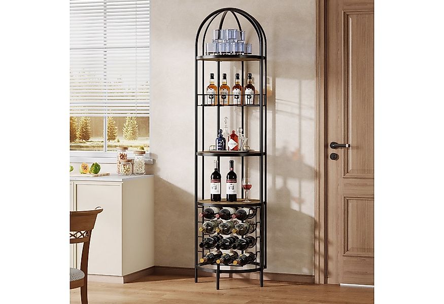 Tribesigns Weinregal freistehend, 5-stöckig, mit Flaschenhalter und Ablagef günstig online kaufen