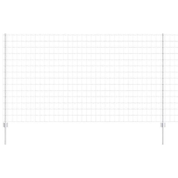 vidaXL Zaun mit Pfosten Silber 1,4 x 10 m Stahl 3336173 günstig online kaufen